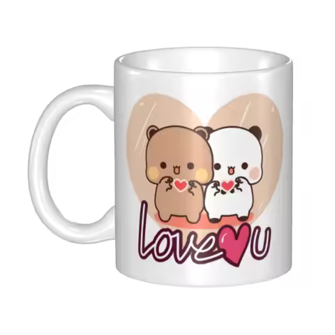 Panda And Brownie Mug Customized True Love BuBu DuDu Couple Coffee Ceramic Mug Creative Gift
