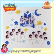 Bts cup cake toppers | Blue set | Bts Cake Topper 2022 | Yet To Come Cake Topper [set] 20 pcs hdplus