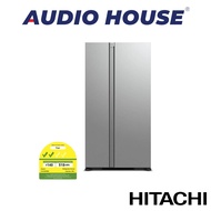 HITACHI R-S700PMS0-GS  595L SIDE BY SIDE FRIDGE  GLASS SILVER  2 TICKS  W920xH1795xD720MM  1 YEAR WA