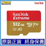 SanDisk - 512GB microSDXC Extreme A2 V30 (SDSQXAV-512G-GN6MN/GN6GN) 619659189655
