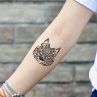 OhMyTat 山貓貓頭 Bobcat Cat Head 刺青圖案紋身貼紙 (2 張)