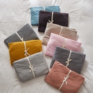 100% Knitted Cotton Fitted Bedsheet Single Queen / King Size Bedsheet Pure Color Bedsheet Pillowcase