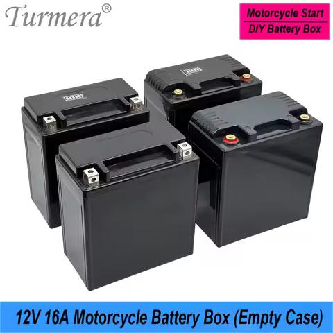 Turmera 12V 16A Motorcycle Battery Box Empty Case for 18650 21700 32700 Lifepo4 or Lithium Battery D