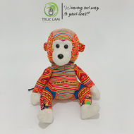 Đồ Chơi Cho Bé Thú Nhồi Bông  Hình Con Khỉ Trâu Voi Chó Mèo Vải Thổ Cẩm Dệt Tay Bông Gòn Cao Cấp – T