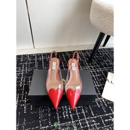 Alaia capped kitten heel slingback sandal bride wedding shoes casual daily pump size35-42