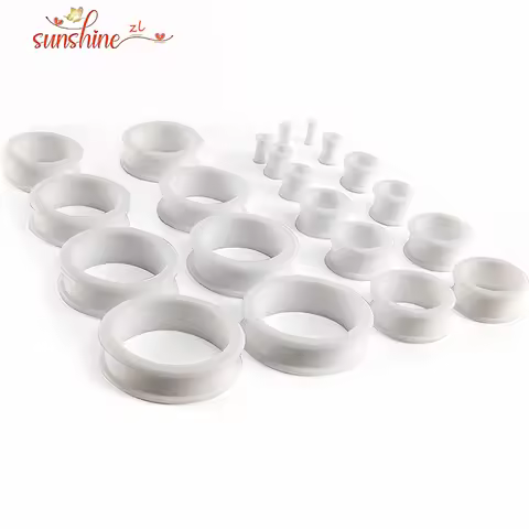 3-38mm Hollow Medical Silicone Flexible Double Flared Flesh Ear Tunnel Plugs Phimosis stretch ring G