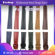 Apply To TUDOR Watch Strap, 19mm/20mm/21mm/22mm/23mm Men'S Leather Band With TUDOR Buckle For Black 