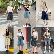 Proudly.bkk CHUCKY SHORT DENIM 5-Inch Jeans High Waist Non-Stretch S-5XL Baggy Jeans Seluar Jeans Pe