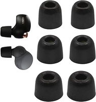 JNSA Replacement Memory Foam Ear Tips Noise Canceling Foam Ear Tip Compatible with Sony WF-1000XM4 / 1000XM5 Earbud Headphones, [Fit in Case],L/M/S 3 Size 3 Pairs,Black (Foam4XM4B3P)