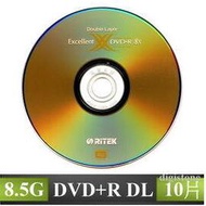 錸德 RiTEK 空白光碟片 DVD+R 8X D.L 8.5GB單面雙層 10P布丁桶X1
