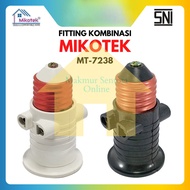 MIKOTEK MT-7238 COMBINATION FITTING | SNI SNI SNI SNI | 6A 250V | Black and White | HEAT RESISTANT