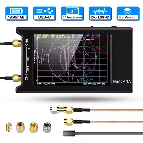 Original Zeenko NanoVNA-H4 4.0" display 1950mAh battery Vector Network Analyzer HF VHF UHF Antenna A