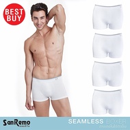 Sanremo Boxer Seamless (4 ตัว) กางเกงในชาย บ๊อกเซอร์ ไร้ตะเข็บ แซนรีโม ผ้านุ่ม เบา กระชับ ใส่สบาย สี