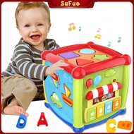 Early Learning Educational Music and Colorful Shape Sorter Toys Baby Toys 12-18 Month Activity Cube Toys for 1 Years Old Baby Toys 6 12 Month Gift for 1 2 3 years old Boys and Girls kids and toddler