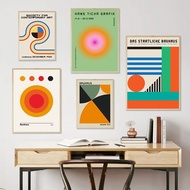 【With Frame】Bauhaus Abstract Colorful Geometric Posters Prints Canvas Painting Pictures