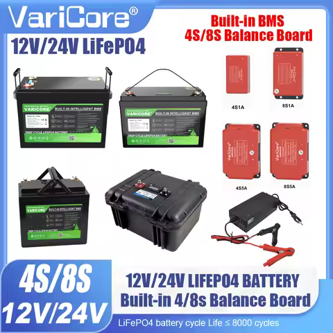 12V/24V 340Ah 200Ah 180Ah 100Ah LiFePO4 Battery pack Built-in 4s 8s BMS Balance Board for Golf Cart 