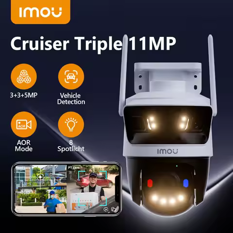 IMOU 11MP Multi Lens WiFi Security Cameras Outdoor PTZ Video Cam Auto Tracking AI Human/Vehicle Dete