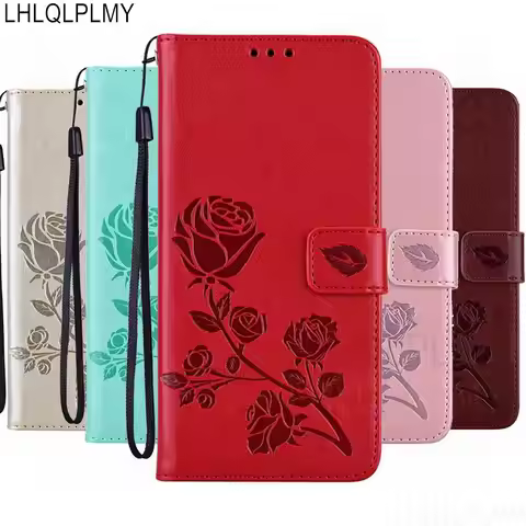 Rose Leather Wallet Flip Case For Vivo Y22S V29E Y01 Y16 Y35 Y02 Y02S Y15S V25E V27 V25 Pro 5G Y36 Y