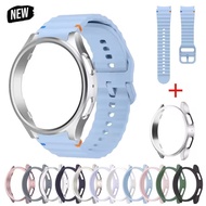 PC semi covered case+silicone strap compatible for Samsung Galaxy Watch 7 40mm replacement strap for