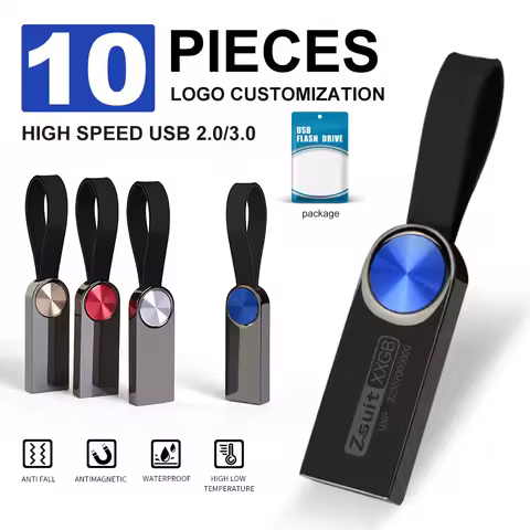 ZSUIT 10Pcs USB Drive 32GB 64GB High Speed Pen Drive 3.0 Memory Stick 128GB Waterproof Pendrive Meta