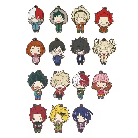 My Hero Academia Anime Bakugou Katsuki Midoriya Jirou Shoto Denki Dabi Winter Rubber Keychain Orname
