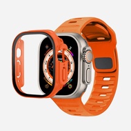 case +Silicone strap Tempered Glass Cover Case compatible For Apple Watch Ultra 49mm iwatch Ultra 49mm