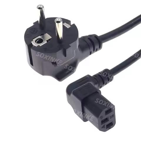Angled C13 Computer EU Power Cable European Type F Adapter Plug to IEC C13 Extension Cord For Monito
