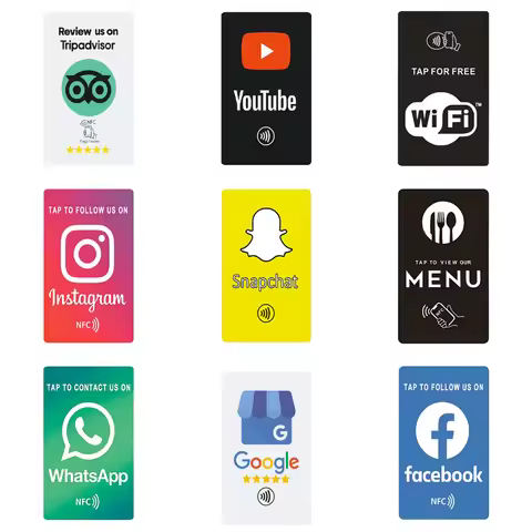 Universal NFC Google Review Cards Facebook Instagam for iPhone/Android Tap URL Writing Social Busine