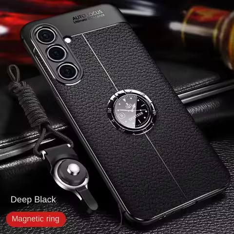 For Samsung Galaxy A54 A34 A24 A14 Case Luxury Leather texture With Stand Ring Magnet Back Cover Cas