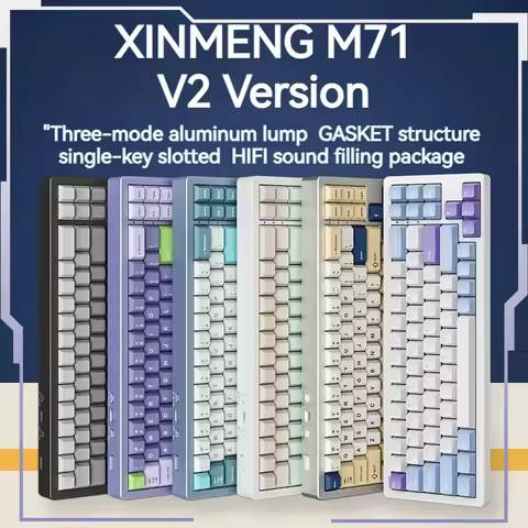 Xinmeng M71 V2 Mechanical Keyboard Aluminum Three Mode Wireless Bluetooth Keyboard 68% 71key Gasket 