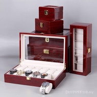 Ready Stock Double Layer Watch Box Cross-Border Red Sandalwood3561020Wooden Watch Storage Box Paint 