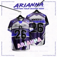Arianna【Free Custom Name & Number】2026 NFL Edition Jersey Baju Tshirt Lelaki Lengan Pendek Retro Col