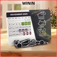 WININ F1 Race Schedule Calendar, With F1 Car Stand 7.0" x 5.5" 2025 Racing Calendar, Practical Formu