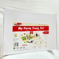 My farm train set wooden train / Train rail toy
