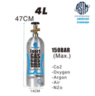 Gas Dynamicขวดออกซิเจน CO2 สำหรับพืชน้ำที่ได้รับการรับรอง SGSพร้อมวาล์ว CGA-320