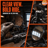 INTOO 2PCS Handlebar Mirror, Aluminium, Glass Black Rearview Mirror, Wide Sight Universal Motorcycle