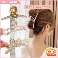 Korean Jedai Hair Clips Adult Pearl Butterfly Ribbon Hair Clips Cute Aesthetic Hair Accessories AK27