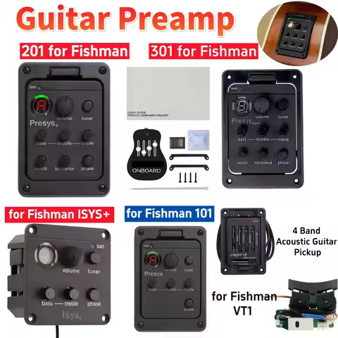 For Fishman 301 201 101 Acoustic Guitar EQ Tuner Piezo Pickup Plastic EQ Equalizer For Fishman Presy