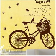 Cheap flower removable wall stickers bedroom living room TV sofa and biking background wall sticker