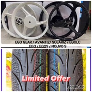 pakej rim free tayar free valve siap pasang ego solariz avantiz nouvo lc ego s ego gear