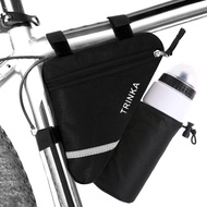 Ultralight Reflective Bicycle Triangle Frame Bike Bag with Water Bottle Holder Pouch, Bike Accessories Storage Bag