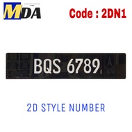 (Code: 2DN1) Nombor Plate Kereta 2D Tulisan Dalam Papan /2D Car Number Plate -1pcs