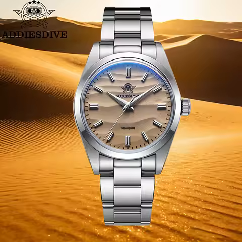 ADDIESDIVE Luxury Men's Quartz Wristwatch vh31 Bubble Glass Stainless Steel Fashion Watch 100m Water