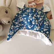 【5日內出貨】寶寶遮耳熊帽:小白花 彌月禮物 飛行帽 嬰兒帽