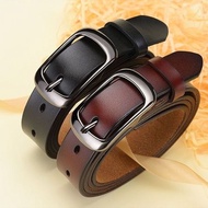 For Women Genuine Leather Belt Fashionable All-Match Women's Decoration White Thin Belt Niche Jeans 