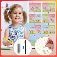 4 Book set Magic Notebook Reusable Children Words 4 Books+Pen Practice Copybook Letter for Kids