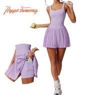 【Hoppe Fumeng】Women's padded tennis dress for causal outdoor wear