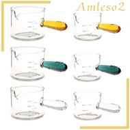 [Amleso2] Espresso Measuring Glass Jug Cup Versatile Clear Glass Pitcher for Daily Use