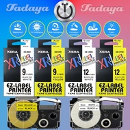 Label Tape Xera EZ Cartridge Ink Black on White / Yellow 9mm 12mm Label it XR Support Printer Casio 