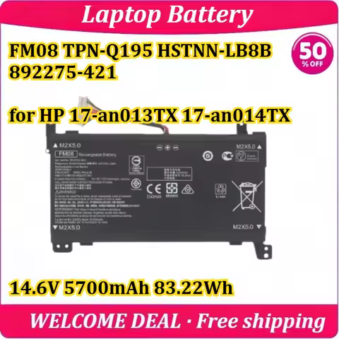 [New] FM08 TPN-Q195 HSTNN-LB8B 892275-421 for HP 17-an013TX 17-an014TX Laptop Battery 14.6V 5700mAh 